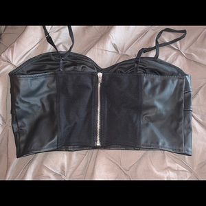 Express Leather Crop Top